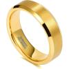 TRUMIUM 2mm 4mm 6mm 8mm 24k Gold Plated Tungsten Rings for Men Women Wedding Bands Matte Finish Beveled Edges Comfort Fit Size 4-13(6mm 24k gold plated)