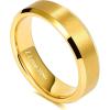 TRUMIUM 2mm 4mm 6mm 8mm 24k Gold Plated Tungsten Rings for Men Women Wedding Bands Matte Finish Beveled Edges Comfort Fit Size 4-13(6mm I Love You Engraved)