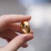 TRUMIUM 2mm 4mm 6mm 8mm 24k Gold Plated Tungsten Rings for Men Women Wedding Bands Matte Finish Beveled Edges Comfort Fit Size 4-13(6mm I Love You Engraved)