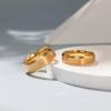 TRUMIUM 2mm 4mm 6mm 8mm 24k Gold Plated Tungsten Rings for Men Women Wedding Bands Matte Finish Beveled Edges Comfort Fit Size 4-13(6mm I Love You Engraved)