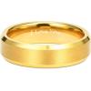 TRUMIUM 2mm 4mm 6mm 8mm 24k Gold Plated Tungsten Rings for Men Women Wedding Bands Matte Finish Beveled Edges Comfort Fit Size 4-13(6mm I Love You Engraved)