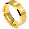 TRUMIUM 2mm 4mm 6mm 8mm 24k Gold Plated Tungsten Rings for Men Women Wedding Bands Matte Finish Beveled Edges Comfort Fit Size 4-13(8mm 24k gold plated)