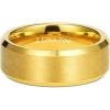 TRUMIUM 2mm 4mm 6mm 8mm 24k Gold Plated Tungsten Rings for Men Women Wedding Bands Matte Finish Beveled Edges Comfort Fit Size 4-13(8mm I Love You Engraved)