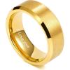 TRUMIUM 2mm 4mm 6mm 8mm 24k Gold Plated Tungsten Rings for Men Women Wedding Bands Matte Finish Beveled Edges Comfort Fit Size 4-13(8mm I Love You Engraved)