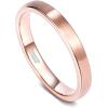 TRUMIUM 3mm 5mm Tungsten Rings for Women Mens Rose Gold Plated Silver Plated Brushed Thin Engagement Wedding Band Comfort Fit Size 4-12(3mm Rose Gold)