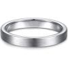 TRUMIUM 3mm 5mm Tungsten Rings for Women Mens Rose Gold Plated Silver Plated Brushed Thin Engagement Wedding Band Comfort Fit Size 4-12(Silver)
