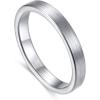 TRUMIUM 3mm 5mm Tungsten Rings for Women Mens Rose Gold Plated Silver Plated Brushed Thin Engagement Wedding Band Comfort Fit Size 4-12(Silver)