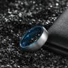 TRUMIUM 4mm 6mm 8mm Tungsten Ring Wedding Band for Men Women Engraved I Love You Matte Brushed Comfort Fit Size 4-15(6mm Blue I Love You)