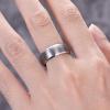 TRUMIUM 4mm 6mm 8mm Tungsten Ring Wedding Band for Men Women Engraved I Love You Matte Brushed Comfort Fit Size 4-15(8mm Silver Bevel)