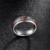 TRUMIUM 8mm Hawaiian Koa Wood and Abalone Shell Tungsten Carbide Rings Wedding Bands for Men Comfort Fit Size 6-13