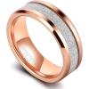 TRUMIUM 8mm Mens Wedding Bands Tungsen Ring Rose Gold Blue Sandstone Inlay Beveled Edges Comfort Fit Size 7-13(8mm Rose Gold)