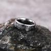 TRUMIUM 8mm Tungsten Rings for Men Women Silver Blue Rose Gold Black Tungsten Wedding Band Gear Steampunk Wheel Carbon Fiber Ring Comfort Fit Size 6-13(Silver)