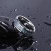 TRUMIUM 8mm Tungsten Rings for Men Women Silver Blue Rose Gold Black Tungsten Wedding Band Gear Steampunk Wheel Carbon Fiber Ring Comfort Fit Size 6-13(8mm Silver Stempunk)