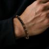TRUMIUM Beaded Bracelets for Men Women Natural Hematite 6mm Tiger Eyes Mens Bracelet Gemstone Jewelry for Him 7.5/8.3/9 Inch Length(Black Brown)