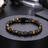 TRUMIUM Beaded Bracelets for Men Women Natural Hematite 6mm Tiger Eyes Mens Bracelet Gemstone Jewelry for Him 7.5/8.3/9 Inch Length(Black Brown)