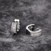 TRUMIUM Earrings For Men Women Cubic Zirconia Hoop Mens Silver Earrings Plated Huggie Cartilage Cuff Hypoallergenic Stud 10mm Round Circle(Silver)