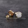 TRUMIUM Sterling Silver Earrings for Men Gold Plated and Silver Plated Halo Diamond Round Cz Stud Earrings Screw Back Hypoallergenic