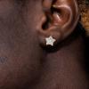 TRUMIUM Stud Earrings for Men Women Big Star Earrings Cubic Zirconia Hip Hop Rapper Singer Screw Back Hypoallergenic(Star-Gold)