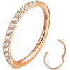 2pcs/Clear CZ 18G 8mm Rose Gold