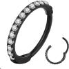 2pcs/Clear CZ 20G 10mm Black