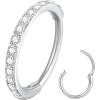 1pc/Clear CZ 20G 6mm Silver