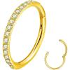 2pcs/Clear CZ 18G 8mm Gold