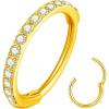 2pcs/Clear CZ 20G 8mm Gold
