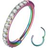 1pc/Clear CZ 20G 7mm Rainbow