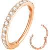 1pc/Clear CZ 20G 6mm Rose Gold