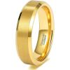TRUMIUM 2mm 4mm 6mm 8mm 24k Gold Plated Tungsten Rings for Men Women Wedding Bands Matte Finish Beveled Edges Comfort Fit Size 4-13(6mm 24k gold plated)
