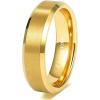 TRUMIUM 2mm 4mm 6mm 8mm 24k Gold Plated Tungsten Rings for Men Women Wedding Bands Matte Finish Beveled Edges Comfort Fit Size 4-13(6mm I Love You Engraved)