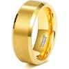 TRUMIUM 2mm 4mm 6mm 8mm 24k Gold Plated Tungsten Rings for Men Women Wedding Bands Matte Finish Beveled Edges Comfort Fit Size 4-13(8mm 24k gold plated)