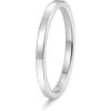 TRUMIUM 2mm 4mm 6mm Tungsten Rings for Women Men’s Wedding Bands 24K Gold Plated Beveled Edges Flat High Polished Comfort Fit Size 5-14(2mm silver plated)