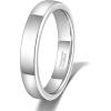 TRUMIUM 2mm 4mm 6mm Tungsten Rings for Women Men’s Wedding Bands 24K Gold Plated Beveled Edges Flat High Polished Comfort Fit Size 5-14(4mm silver plated)