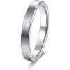 TRUMIUM 3mm 5mm Tungsten Rings for Women Mens Rose Gold Plated Silver Plated Brushed Thin Engagement Wedding Band Comfort Fit Size 4-12(Silver)