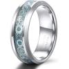 TRUMIUM 8mm Tungsten Rings for Men Women Silver Blue Rose Gold Black Tungsten Wedding Band Gear Steampunk Wheel Carbon Fiber Ring Comfort Fit Size 6-13(8mm Silver Stempunk)