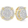 TRUMIUM Sterling Silver Earrings for Men Gold Plated and Silver Plated Halo Diamond Round Cz Stud Earrings Screw Back Hypoallergenic