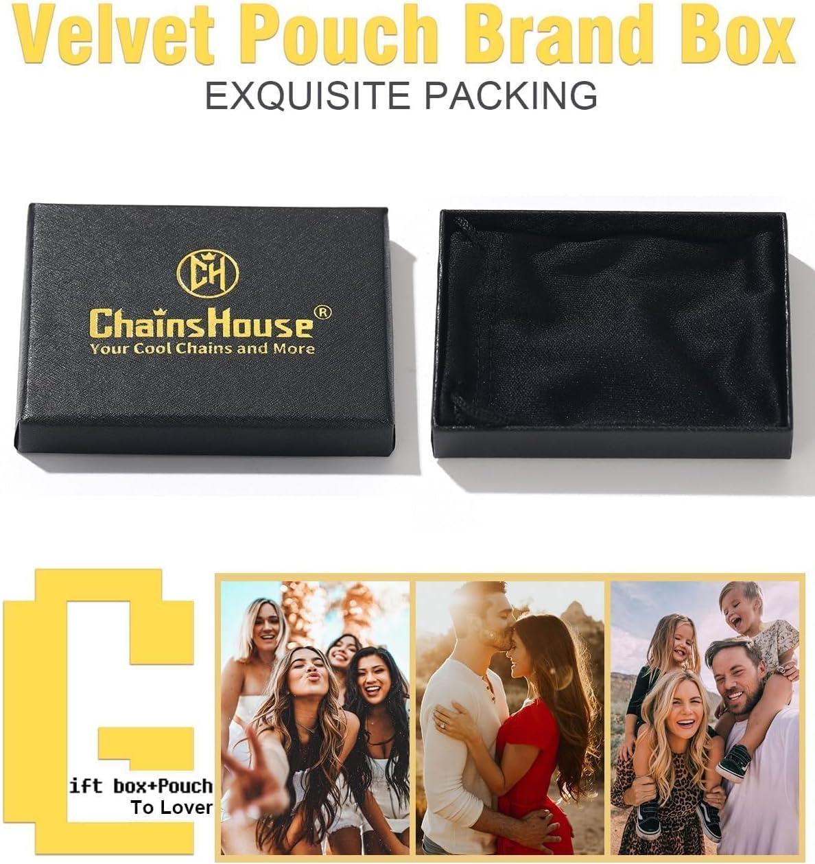 imageChainsHouse Flat Box Chain Necklace Men 2468mm Round Link Chain Necklaces Stainless SteelBlack14K Gold Plated Mens Jewelry 14quot30quot Length Come Gift BoxA4mmstainless