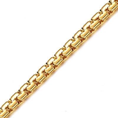 imageChainsHouse Flat Box Chain Necklace Men 2468mm Round Link Chain Necklaces Stainless SteelBlack14K Gold Plated Mens Jewelry 14quot30quot Length Come Gift BoxC2mmgold plated