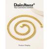 ChainsHouse Chunky Cuban Link Chain Necklace for Women, Stainless Steel Gold Chain Necklace, 5/12/14mm Width Hip Hop Cuban Chain Choker for Women Men Jewelry Gifts(A:Gold- 5mm)