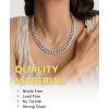 ChainsHouse Chunky Cuban Link Chain Necklace for Women, Stainless Steel Gold Chain Necklace, 5/12/14mm Width Hip Hop Cuban Chain Choker for Women Men Jewelry Gifts(E:Steel- 12mm)