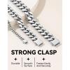 ChainsHouse Chunky Cuban Link Chain Necklace for Women, Stainless Steel Gold Chain Necklace, 5/12/14mm Width Hip Hop Cuban Chain Choker for Women Men Jewelry Gifts(E:Steel- 12mm)
