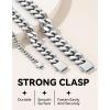 ChainsHouse Chunky Cuban Link Chain Necklace for Women, Stainless Steel Gold Chain Necklace, 5/12/14mm Width Hip Hop Cuban Chain Choker for Women Men Jewelry Gifts(F:Steel- 14mm)