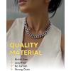ChainsHouse Chunky Cuban Link Chain Necklace for Women, Stainless Steel Gold Chain Necklace, 5/12/14mm Width Hip Hop Cuban Chain Choker for Women Men Jewelry Gifts(F:Steel- 14mm)