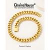 ChainsHouse Chunky Cuban Link Chain Necklace for Women, Stainless Steel Gold Chain Necklace, 5/12/14mm Width Hip Hop Cuban Chain Choker for Women Men Jewelry Gifts(B:Gold- 12mm)