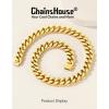 ChainsHouse Chunky Cuban Link Chain Necklace for Women, Stainless Steel Gold Chain Necklace, 5/12/14mm Width Hip Hop Cuban Chain Choker for Women Men Jewelry Gifts(C:Gold- 14mm)