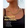 ChainsHouse Chunky Cuban Link Chain Necklace for Women, Stainless Steel Gold Chain Necklace, 5/12/14mm Width Hip Hop Cuban Chain Choker for Women Men Jewelry Gifts(C:Gold- 14mm)