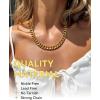 ChainsHouse Chunky Cuban Link Chain Necklace for Women, Stainless Steel Gold Chain Necklace, 5/12/14mm Width Hip Hop Cuban Chain Choker for Women Men Jewelry Gifts(B:Gold- 12mm)