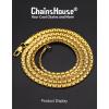 ChainsHouse Flat Box Chain Necklace Men, 2/4/6/8mm Round Link Chain Necklaces, Stainless Steel/Black/14K Gold Plated Mens Jewelry, 14″-30″ Length, Come Gift Box(C-4mm-gold plated)