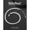 ChainsHouse Flat Box Chain Necklace Men, 2/4/6/8mm Round Link Chain Necklaces, Stainless Steel/Black/14K Gold Plated Mens Jewelry, 14″-30″ Length, Come Gift Box(A-8mm-stainless)